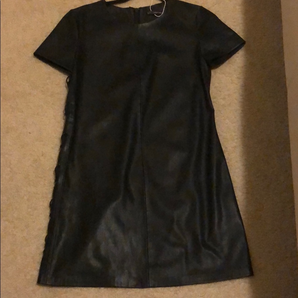 Leather boxy dress